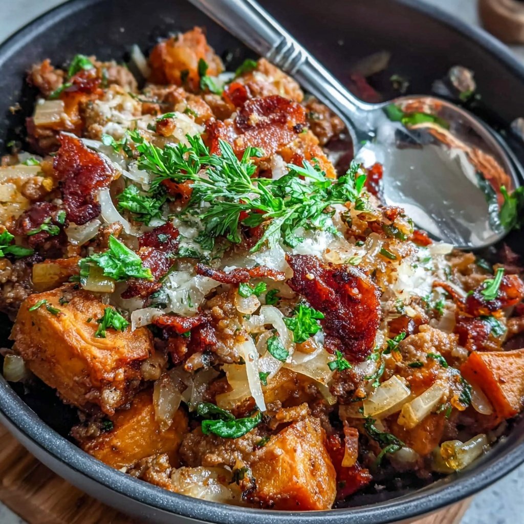 Ground Turkey And Sweet Potato Skillet