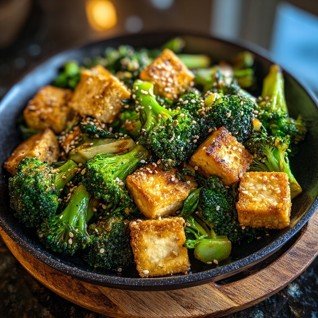 Healthy Dinner Broccoli Tofu Skillet