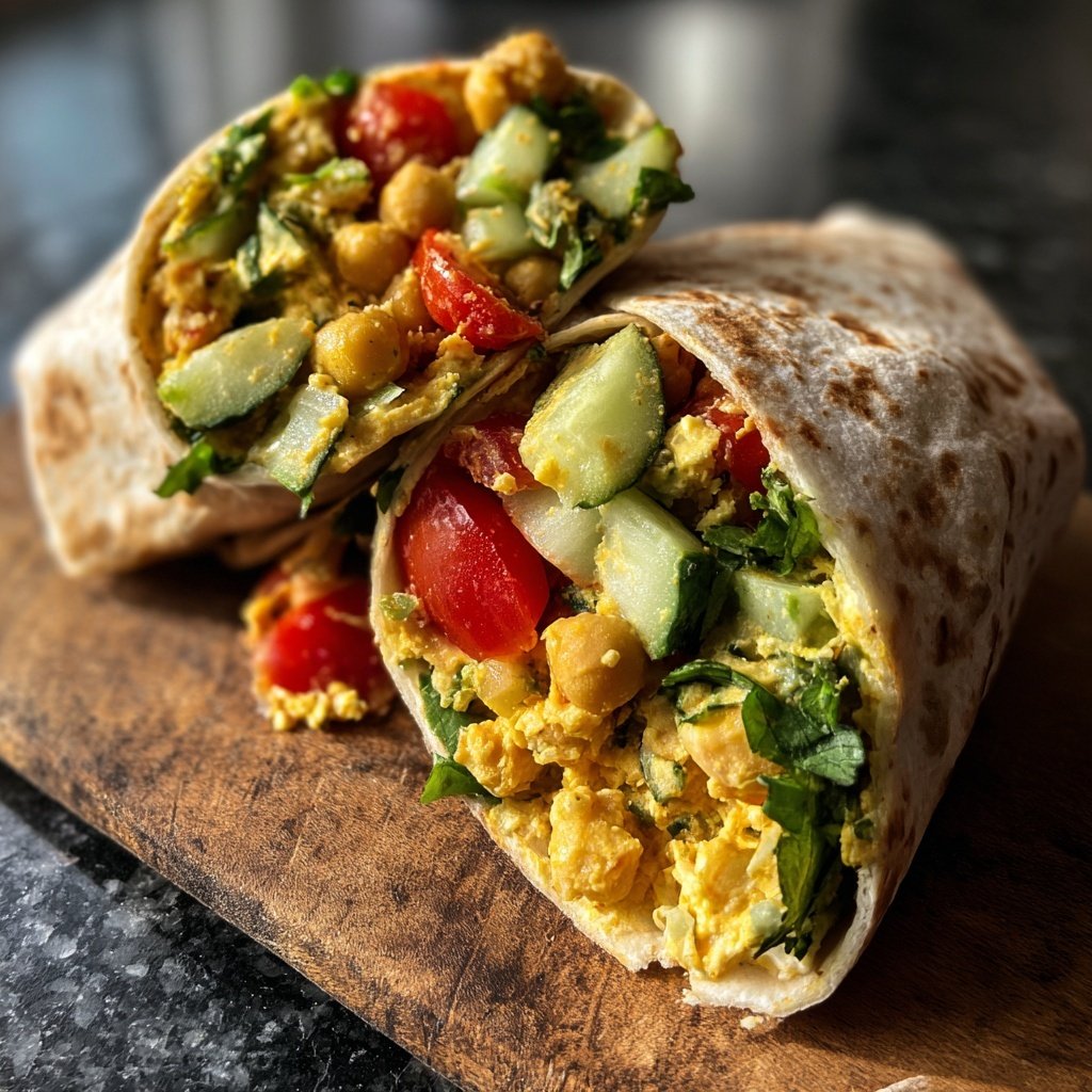 Healthy Lunch Mediterranean Chickpea Wrap