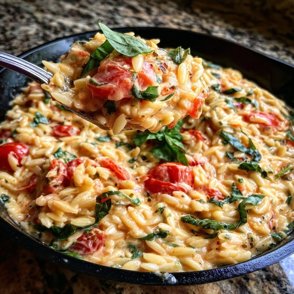 Creamy Tomato Veggie Orzo