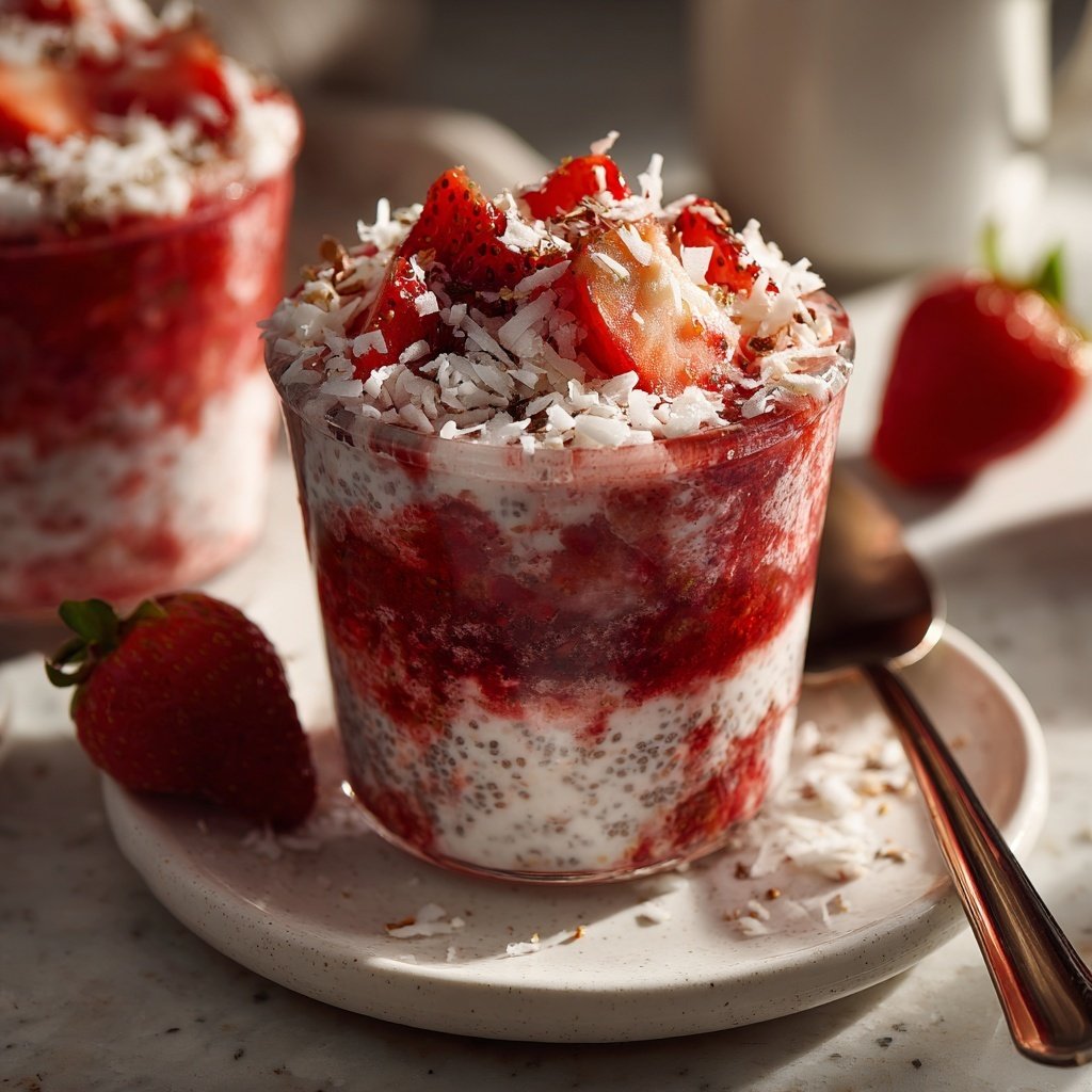 Strawberry Coconut Yogurt Chia Cups