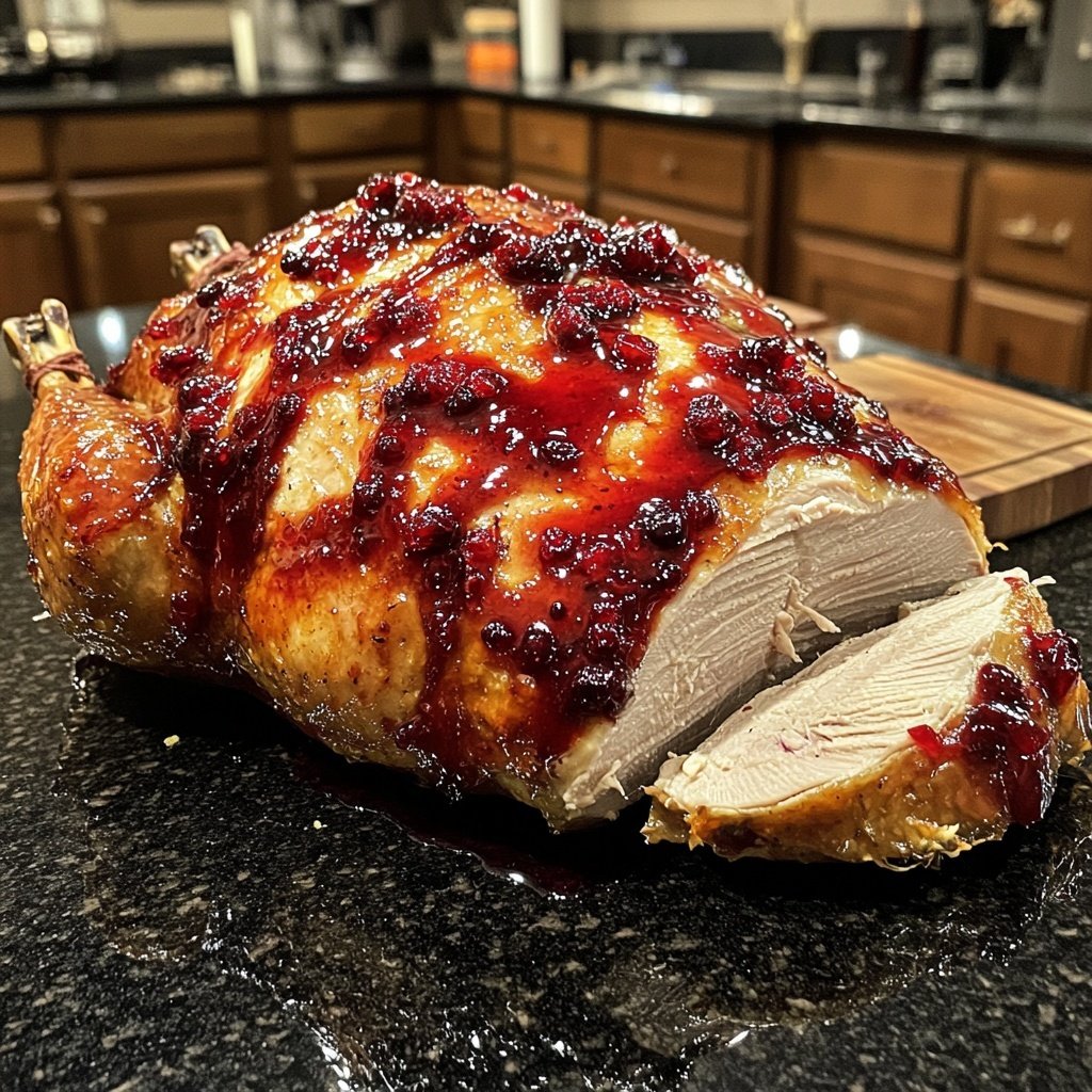 Roasted Turkey with Cranberry Glaze