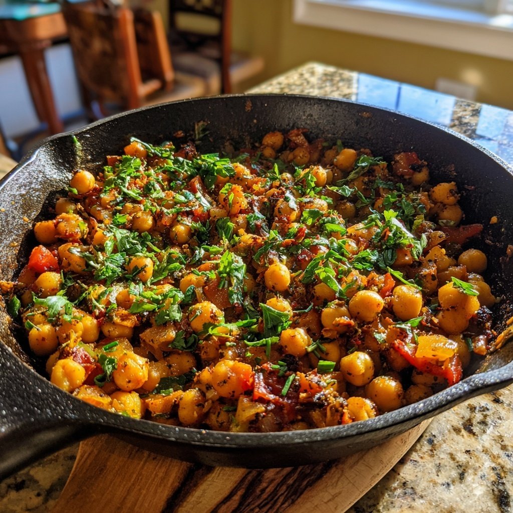 Jamaican Jerk Spiced Chickpea Skillet