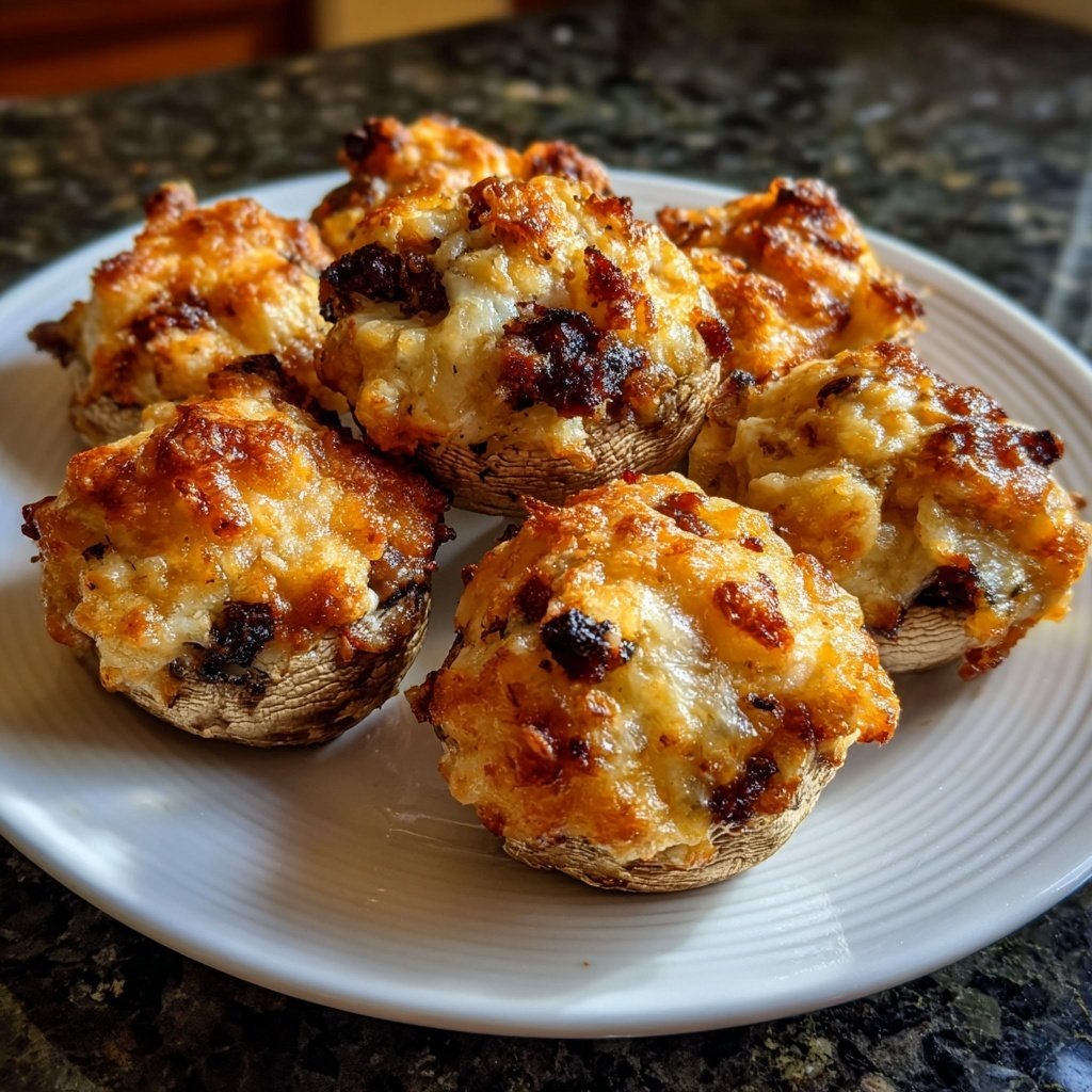 Super Bowl Stuffed Mushrooms