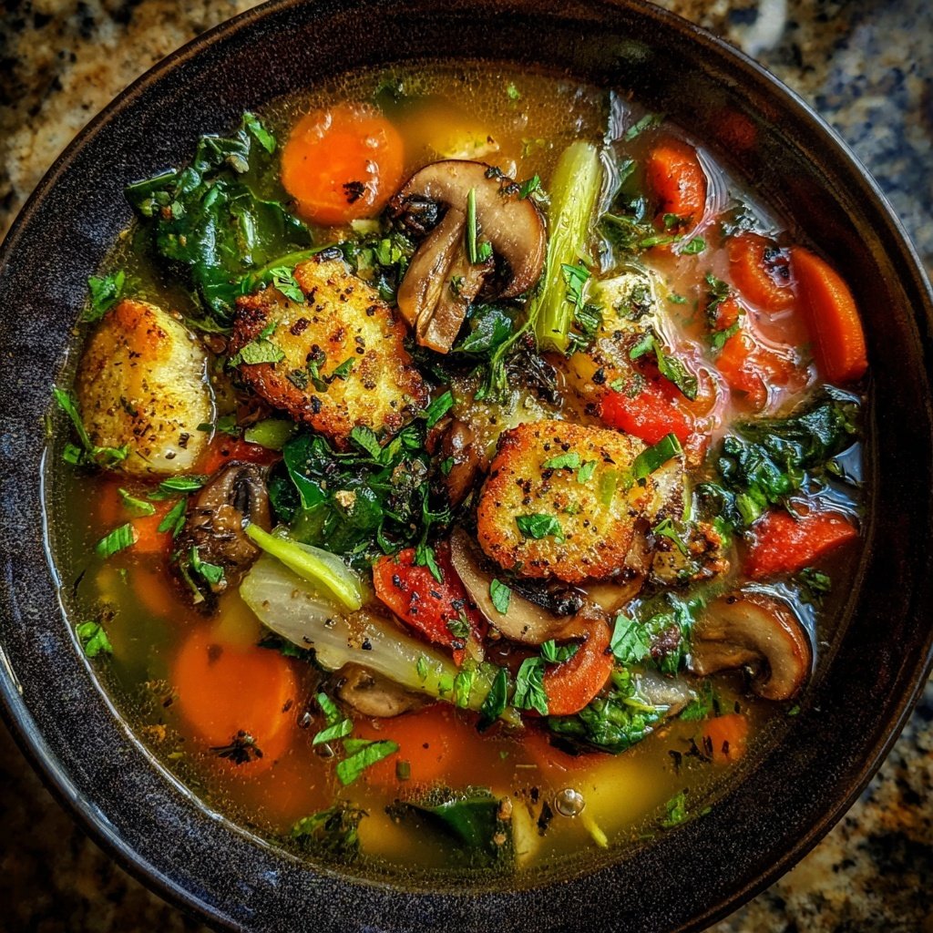 Spring Mushroom Vegetable Soup