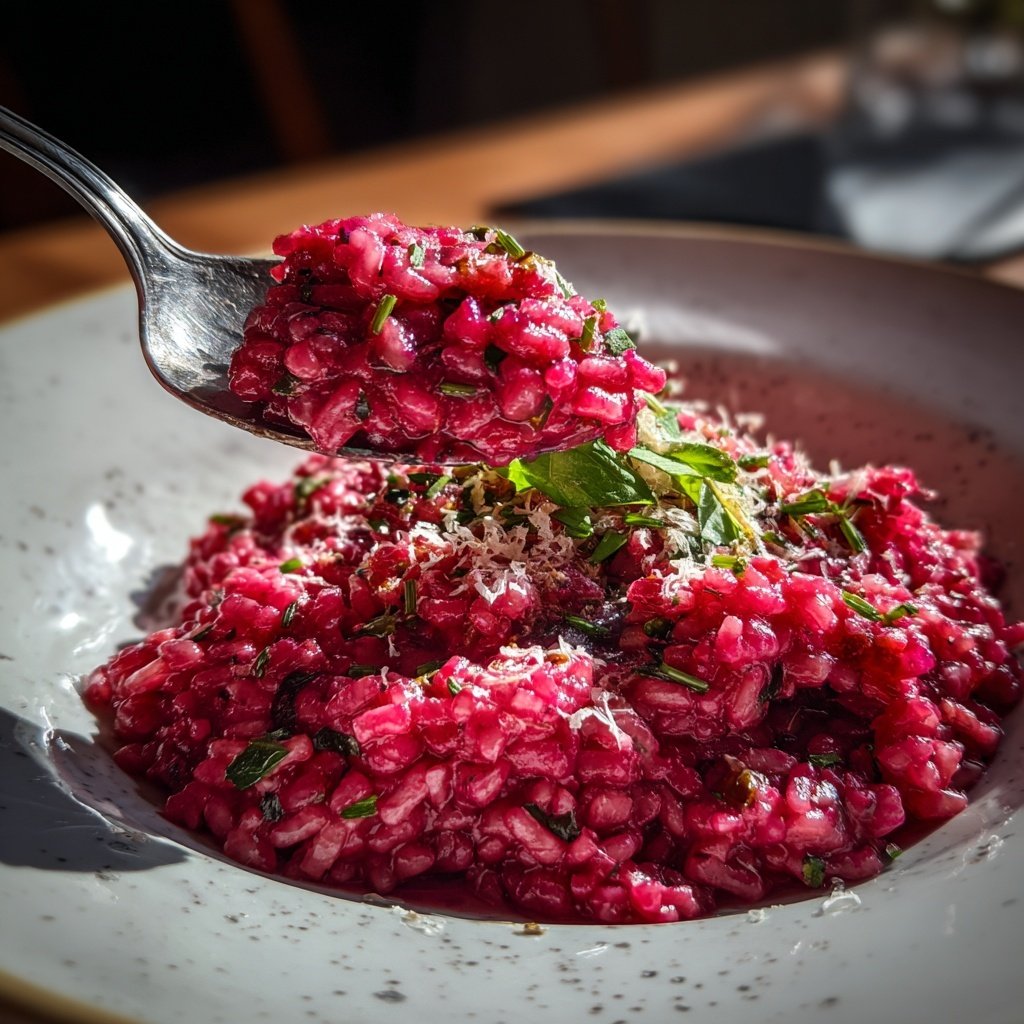 Beet Risotto with Goat Cheese