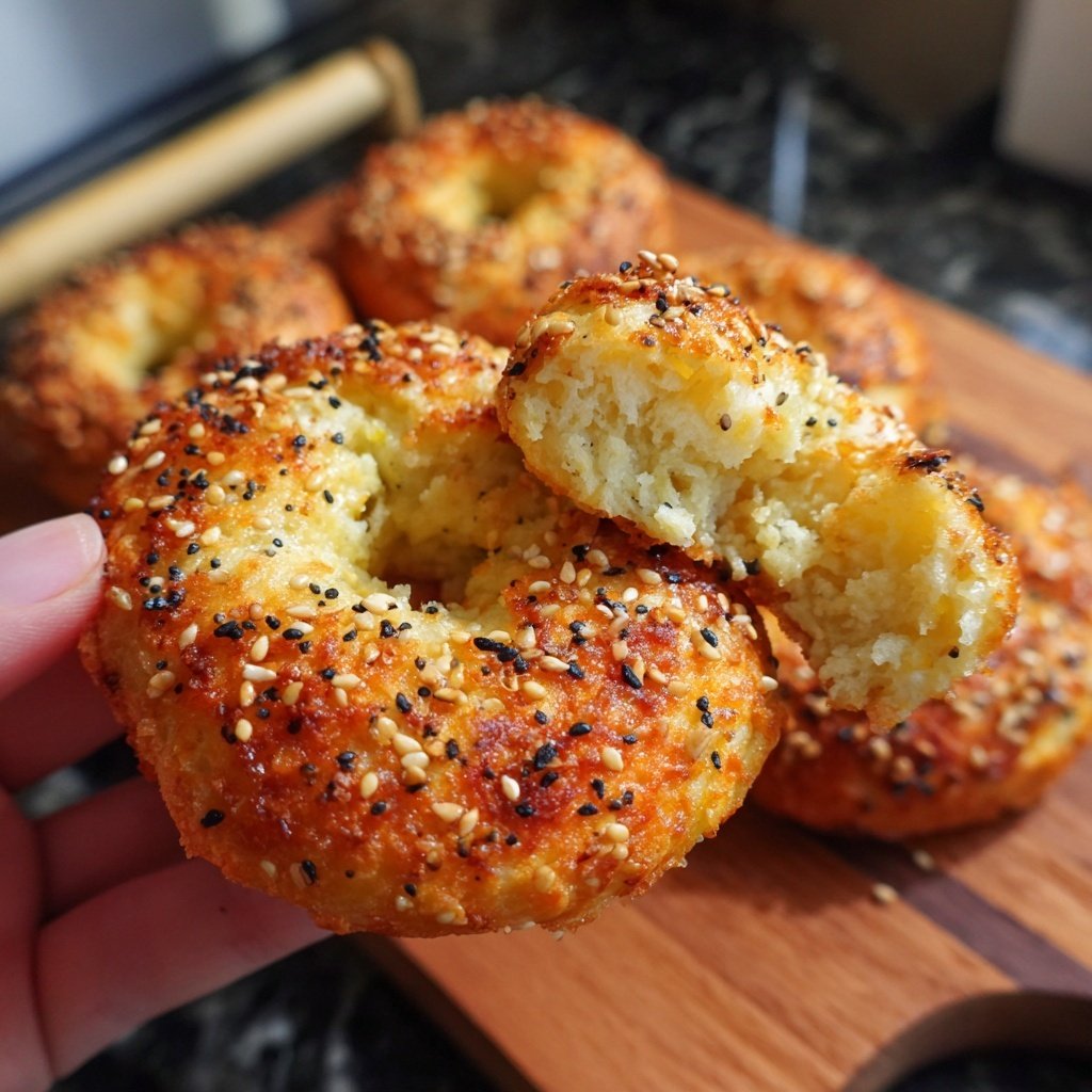 Air Fryer Protein Bagels
